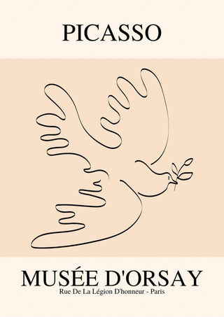 Affiche oiseau de paix inspirée de Picasso