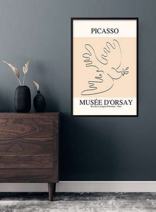 Affiche oiseau de paix inspirée de Picasso