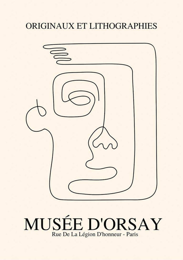 Affiche visage impression inspirée de Picasso