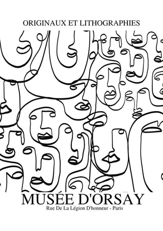 Affiche visages imaginaires inspirée de Picasso