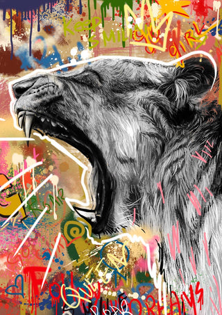 Affiche Lion graffiti no. 2