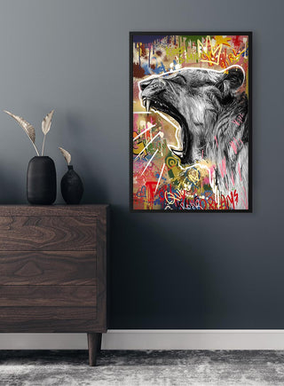 Affiche Lion graffiti no. 2