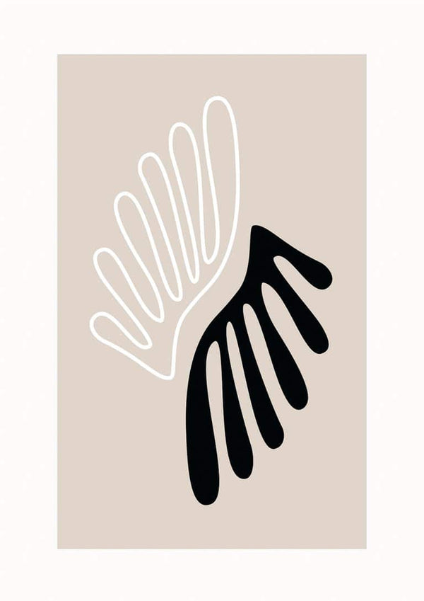 Affiche corail noir et blanc pour le salon