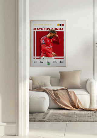 Matheus Cunha - Manchester United Football Poster