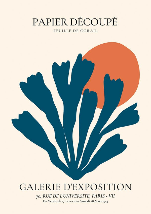 Poster Corail bleu Découpe