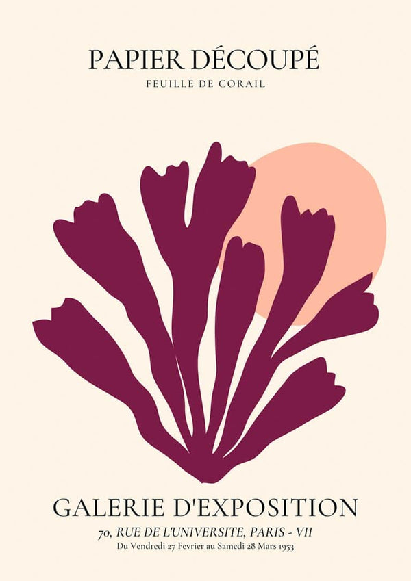 Poster Corail violet Découpe
