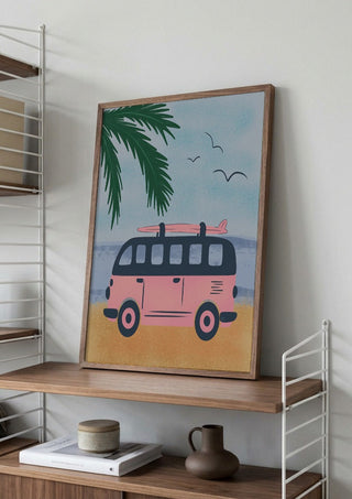 Pink Beach Camper - Carrie Cantwell