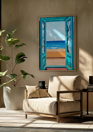 Ocean Views Through Turquoise Doors - Ohkimiko