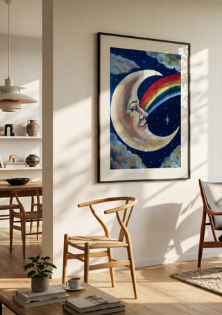 Moon and Rainbow - Art By Biba