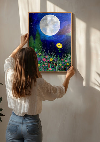 Moonlit Wildflowers - Art By Biba