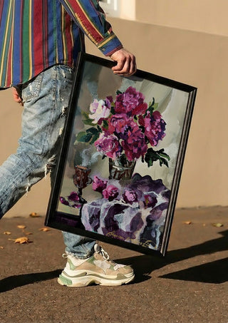 Hot chocolate and magenta peonies - Mariam De Giorgio
