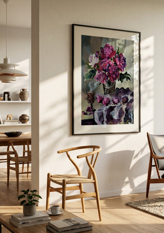 Hot chocolate and magenta peonies - Mariam De Giorgio