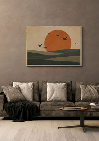 Terracotta Abstract Landscape – Minimalist Earthy Harmony - TimlessArtworks