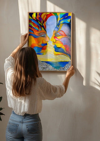 Diplomatische Illusion by wodeoldau being hung on a sunlit wall