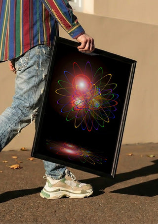 Light and Energy by Walter Zettl carried in a black frame along a sunny street