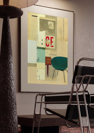 Neatly Wrapped by Kareem Rizk framed in a dim room beside a tubular steel chair