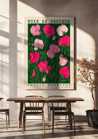 POIS DE SENTEUR by Annika Persson hanging above a wooden dining table in warm sunlight