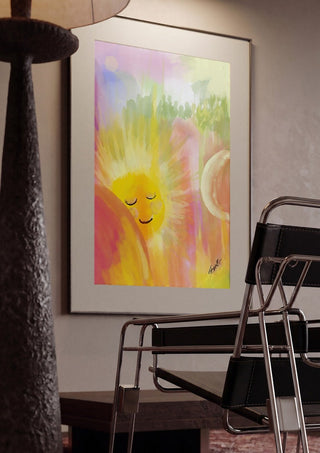 Let the sunshine in by FridaRit framed in a dim room beside a tubular steel chair