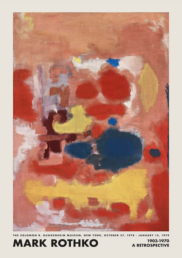 Abstract painting with soft-edged yellow and orange blocks, featured as Rothko Yellow on Orange product image.