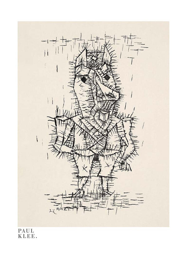 Abstract line drawing of a donkey-like figure; "Ass Esel 1925" by Paul Klee.