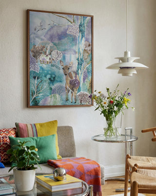 Snow Queen by Enikő Marosváry-Kramcsák framed in a bright living room