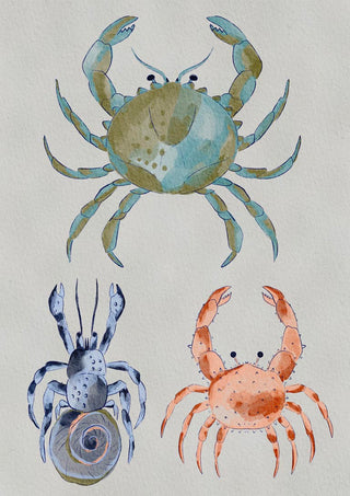 Crabes océaniques à l’aquarelle - Nikita Jariwala