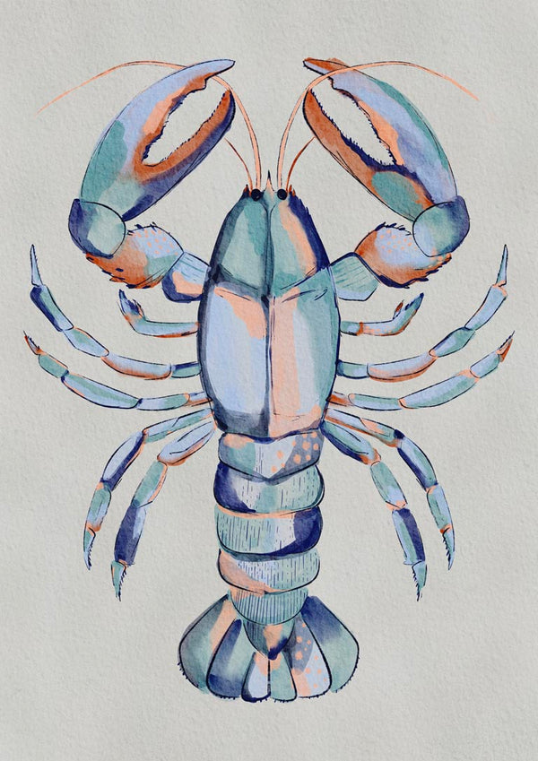 Homard bleu à l’aquarelle - Nikita Jariwala