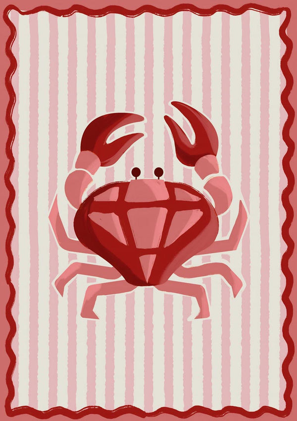 Crabe rose à motif losange - Emanuela Carratoni