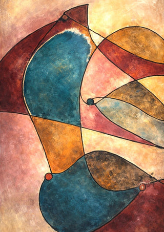 When Doves Cry by Art Guveau - abstract bird forms in bold black outlines