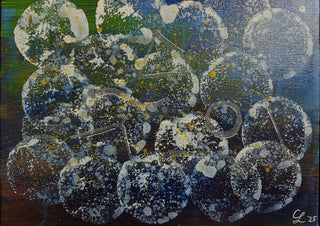 Das Meer aller Möglichkeiten · The Sea of All Possibilities by ELIZA Leopold - speckled translucent circles on deep blue-black
