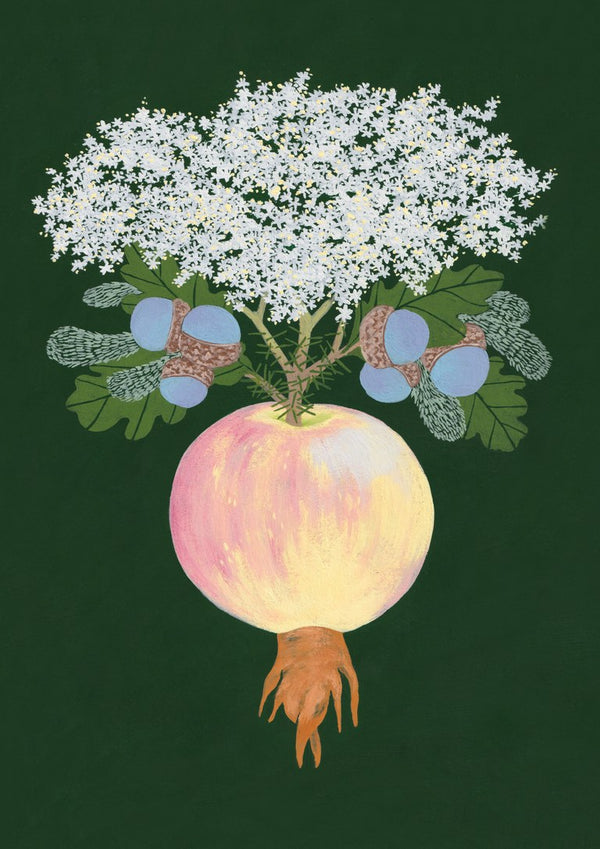 Absolutely confused by Jaron Su - plant mixing elderflower, acorns, an apple and carrot roots