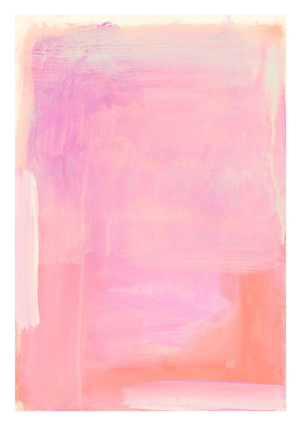 soft atmospheric colorfields by Iris Lehnhardt - lilac and pink above a warm coral field