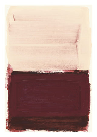 colorfields pale pink warm red by Iris Lehnhardt - a pale blush field above a deep wine red block