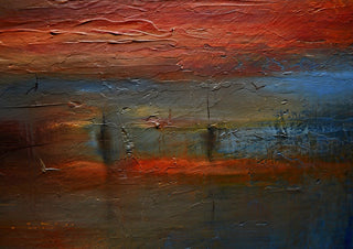 Red Horizon by Justyna Kopania - a band of deep red over blue-grey and brown in thick paint