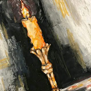 The night by Christin - a skeletal hand holding a burning candle