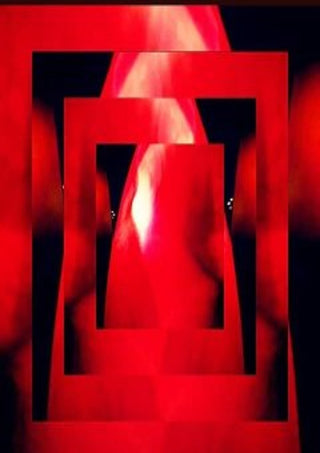 Corazon by Carlos Enrique Gozalo Ara - rectangular openings running back into depth, lit deep red
