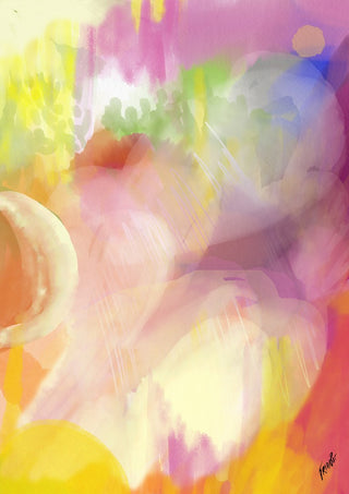 Color rond by FridaRit - pale yellow, pink and lilac washes with faint circles showing through