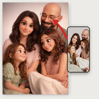 Portrait de famille animé en 3D – Affiche personnalisée