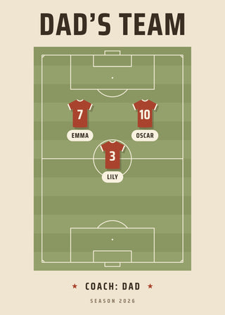 Dad's Team personalised football poster – Sand