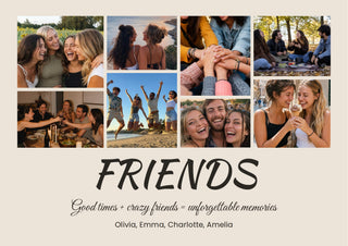 Friends personalised poster - beige