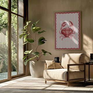 Crabe rose à motif losange - Emanuela Carratoni