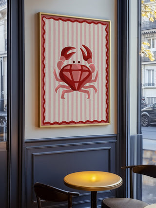 Crabe rose à motif losange - Emanuela Carratoni