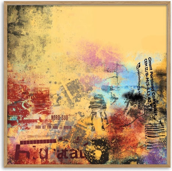 Nord-Sud by Dada - warm yellow breaking into red and turquoise half-tone screens around a Dada masthead