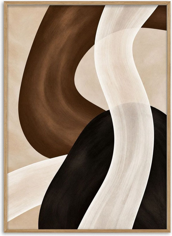Dune and Shadow by Martina Karlsson - a cream ribbon curving over brown and black shapes