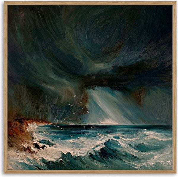 Storm over the Breakers by Justyna Kopania - turquoise waves and white foam under a dark green sky