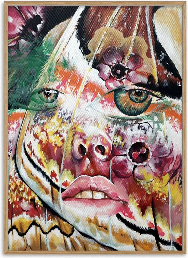 Butterfly Dream by Okiana - a woman's face merged with butterfly wings in orange and green