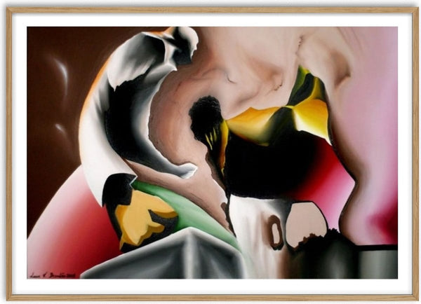 Assalto Fantasma by Luis Valquaresma - folded black and white forms with wedges of yellow, green and pink