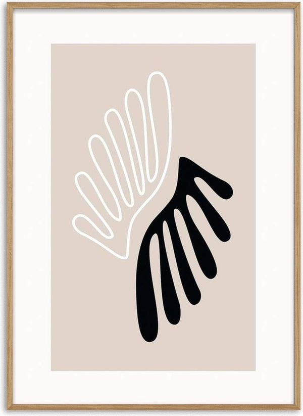 Affiche corail noir et blanc pour le salon