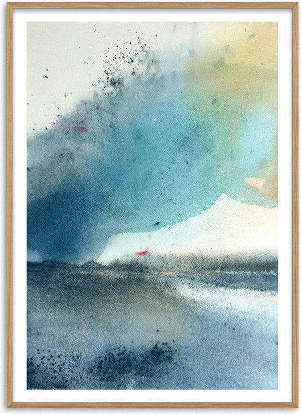 Blue October by Tania Zubareva - a teal and blue cloud over a grey shoreline