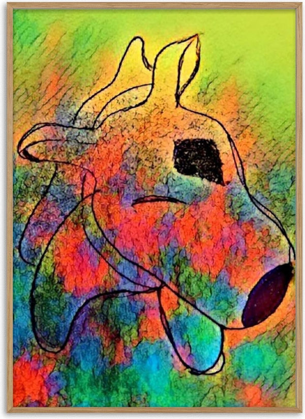 Color Pitbull by Nittaart - a dog's head in black line over a mottled field of colour
